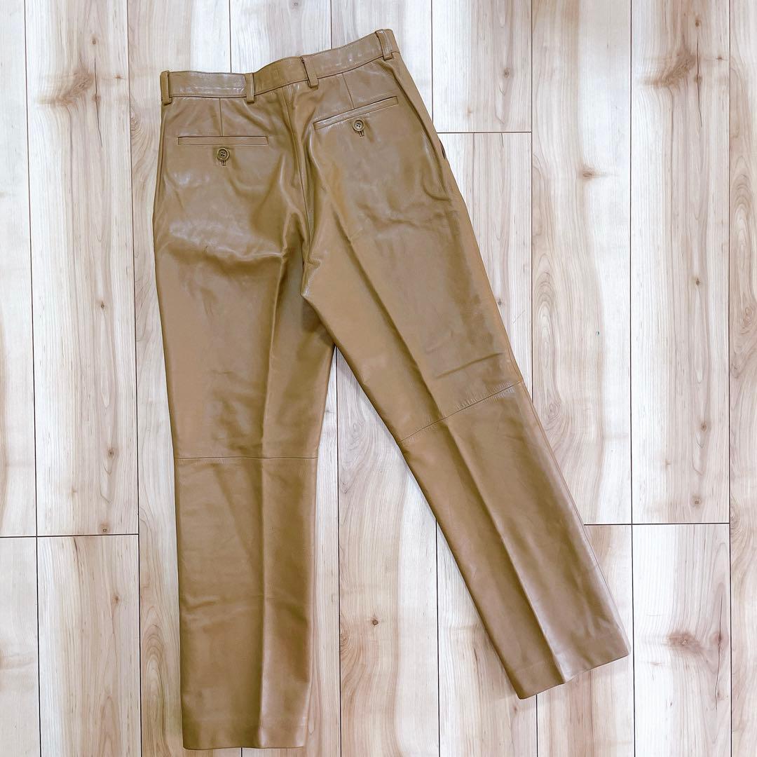 レア✨ロエベ　LOEWE　仔羊　レザー　レザーパンツ　キャメル　ユニセックス