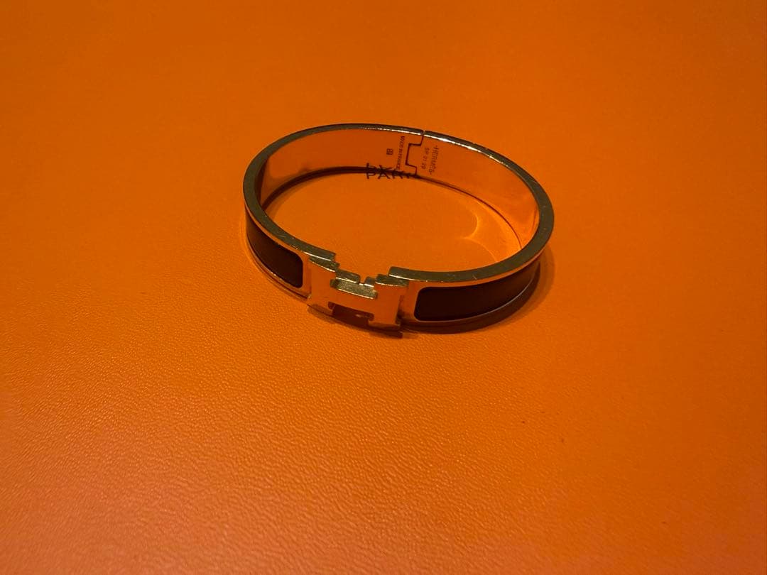 HERMES エルメス クリックH ブレスレット ゴールド×ブラック　箱あり