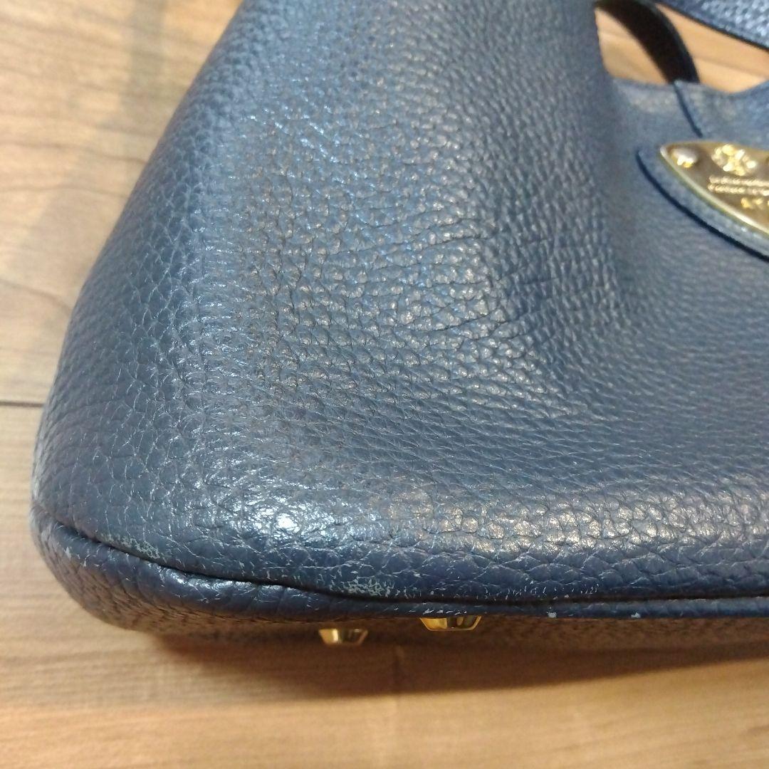 アタオ チヴィ 2way ショルダーバッグ ハンドバッグ レザー ネイビー