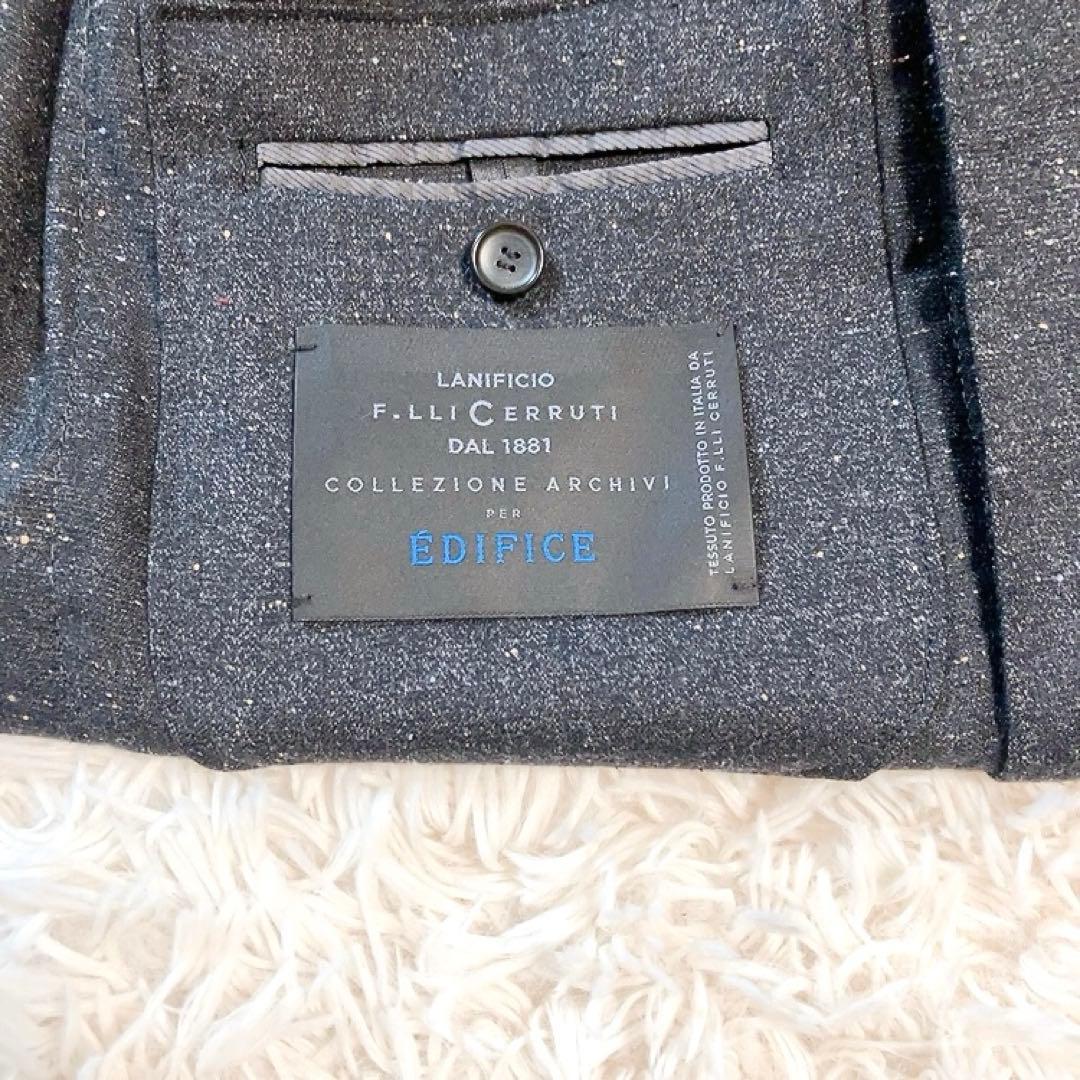 【超美品・伊生地】EDIFICE　スーツ　CERRUTI　46　春夏秋　シルク