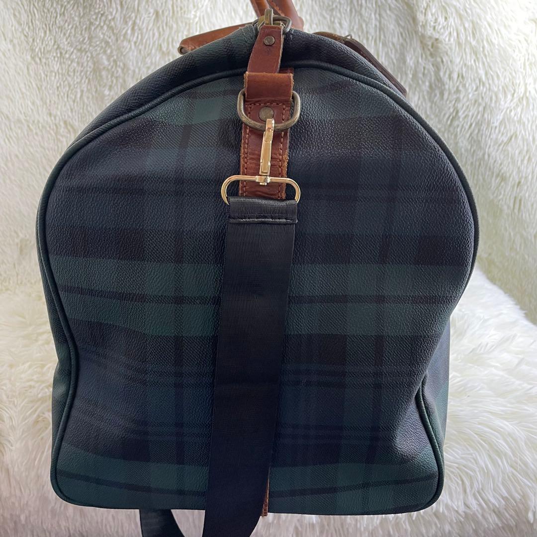 【美品】ポロラルフローレン ボストンバッグ　チェック柄　大容量 旅行 2way