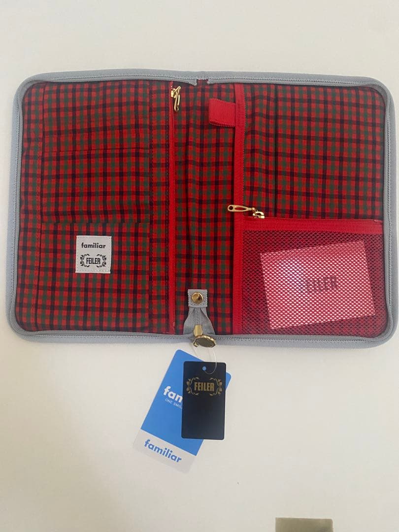 フェイラー　ファミリア　マルチケース　赤チェック　タグ付き　新品未使用