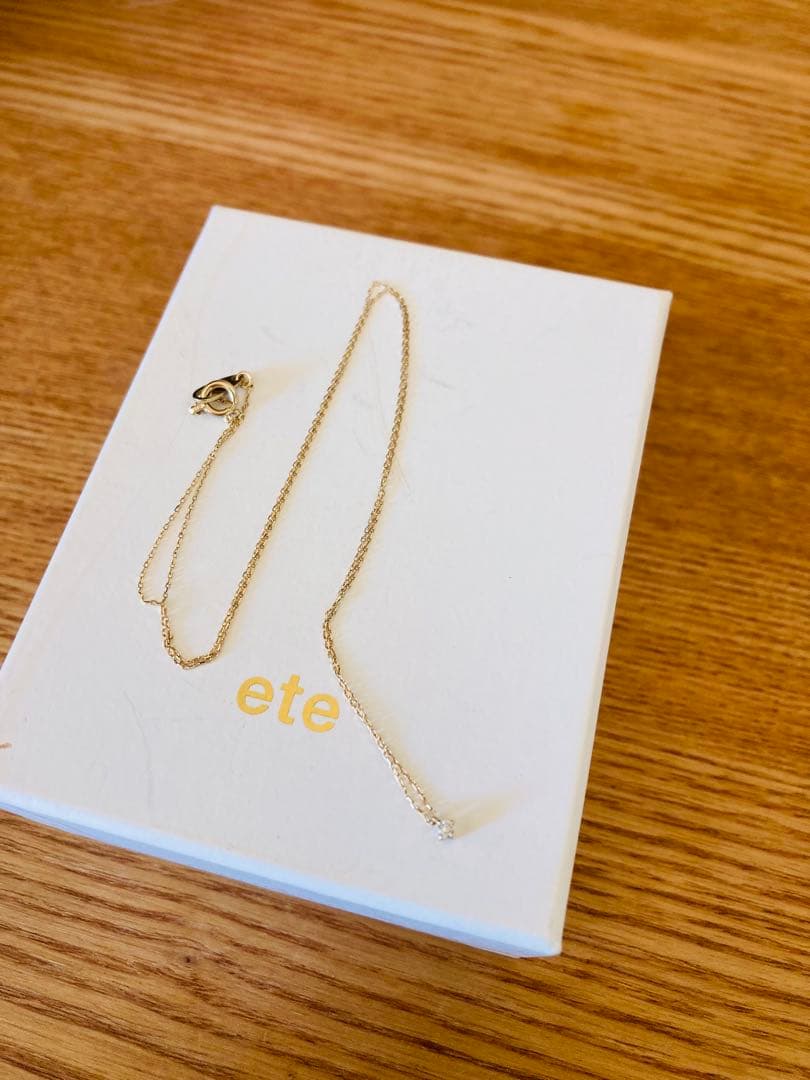 ete K10 レイヤー ダイヤモンド ネックレス0.03ct