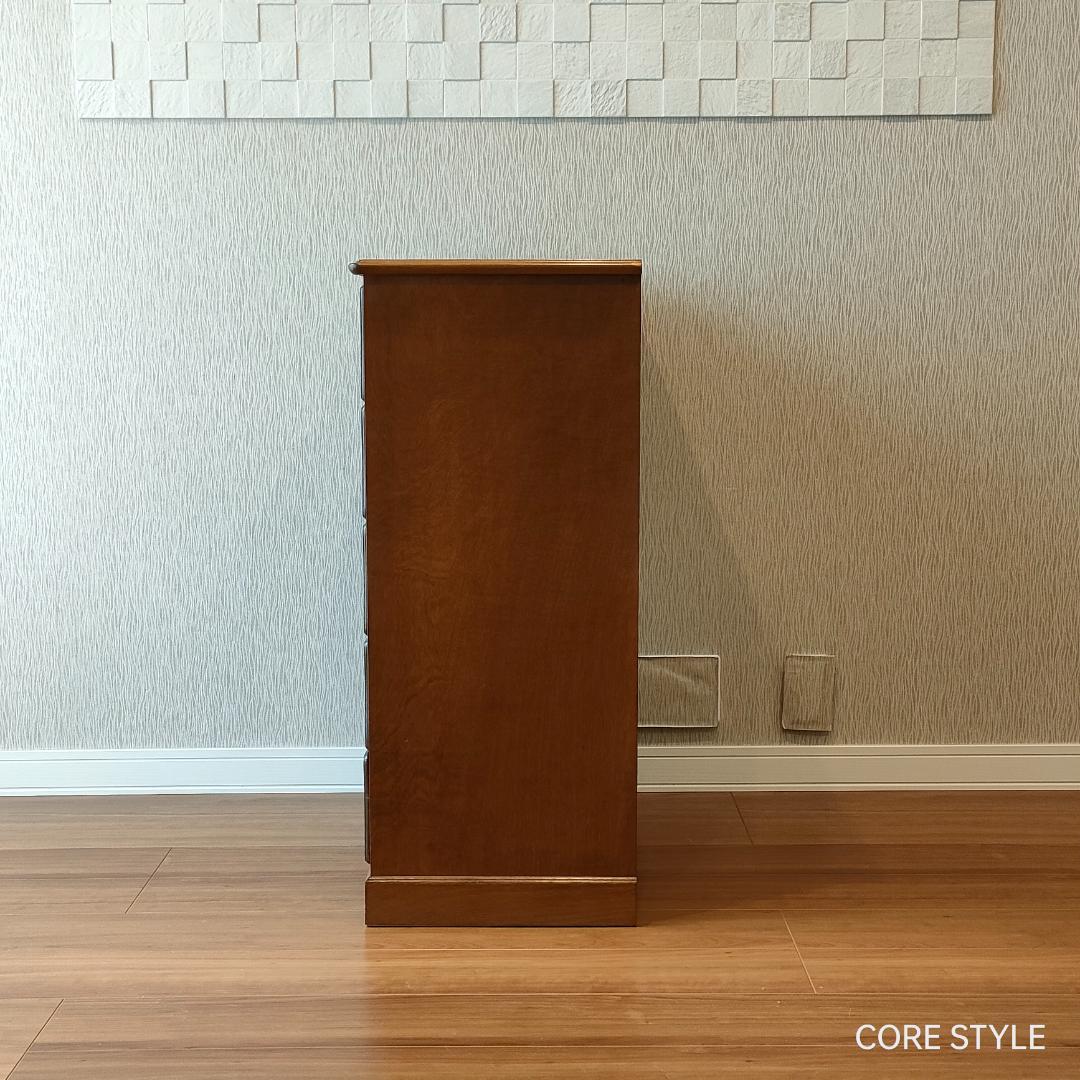 起立木工　サイドキャビネット　アンティーク　サクラ天然木　 5杯　S2