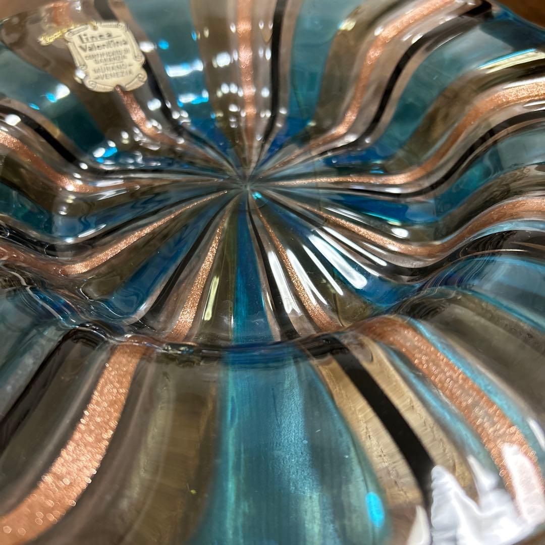 Linea Valentina 高級ヴェネチアガラス　金彩　ムラーノガラス　大皿