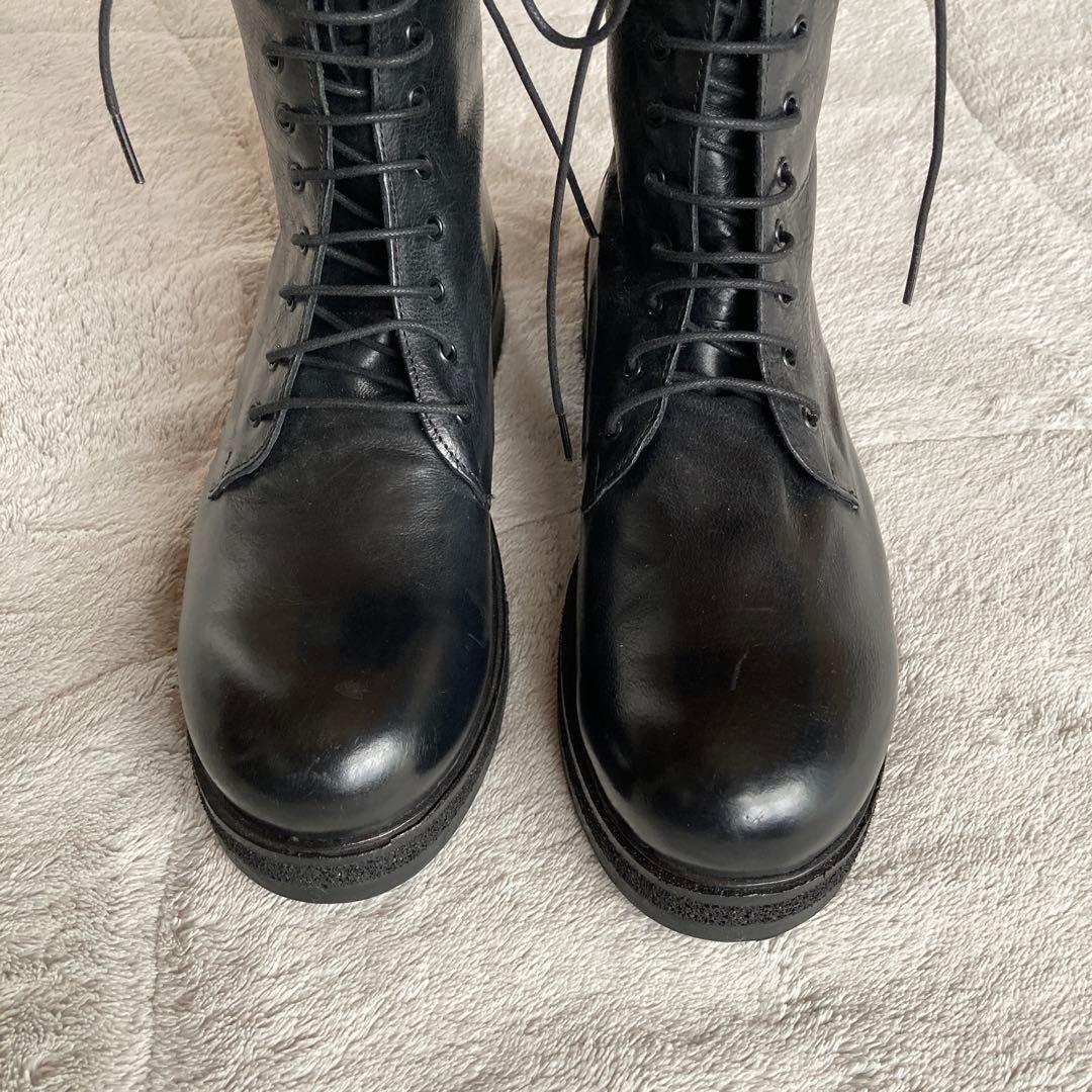 未使用品　HISTRY541 レザーレースアップブーツ　 イタリア製　ブラック