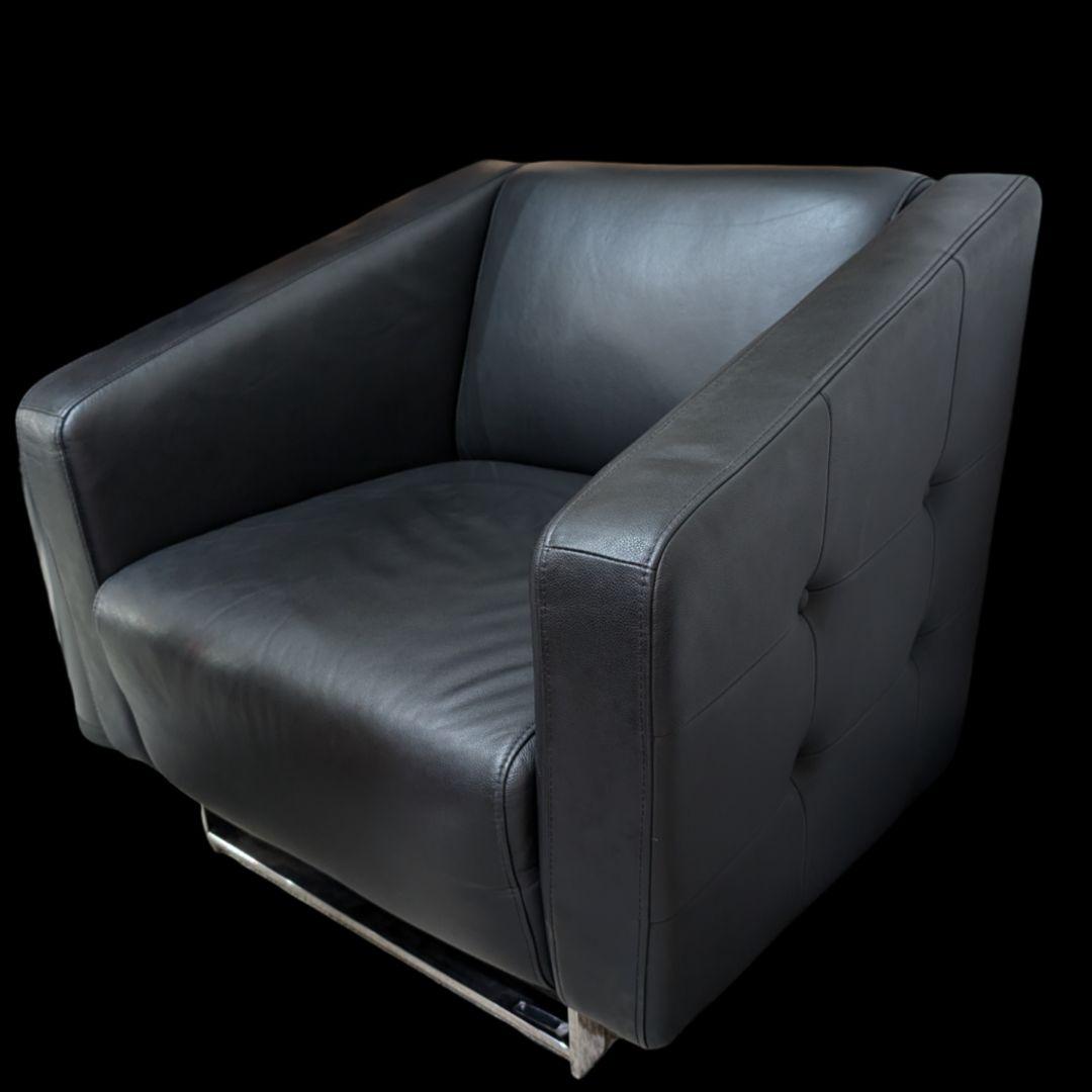 【nananabo】PLUS 本革 レザー ソファ アームチェア