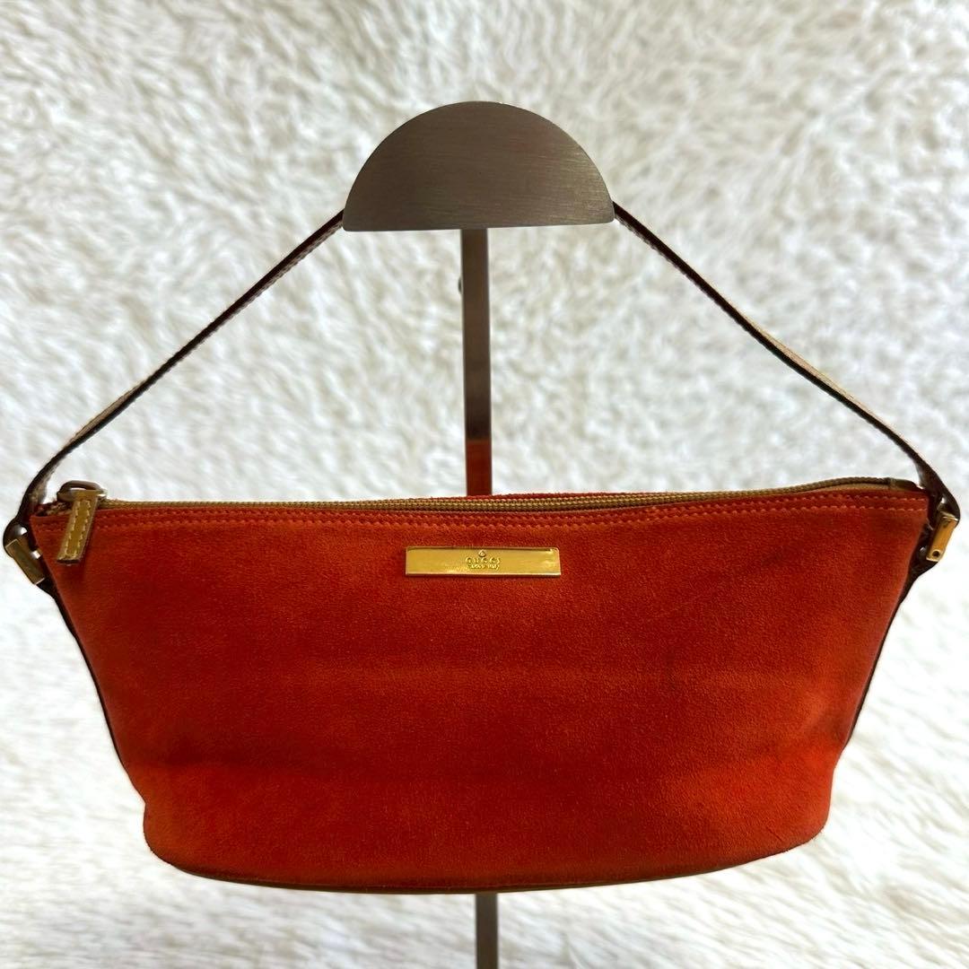 グッチ GGキャンバス アクセサリーポーチ ハンドバッグ ポーチ オレンジ