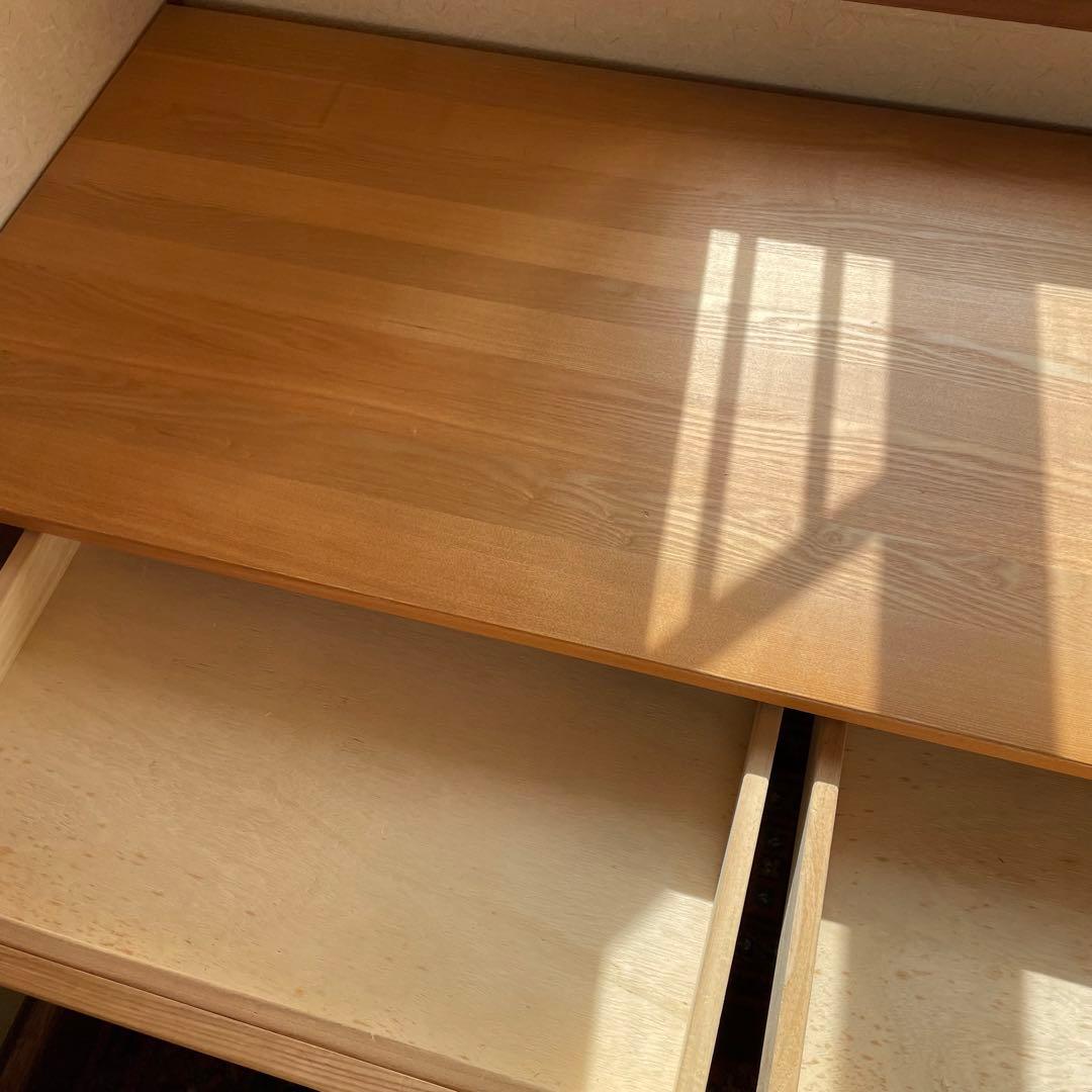 【廃盤】無印良品MUJI 学習机　セット キャビネット　キャスター付き　タモ材