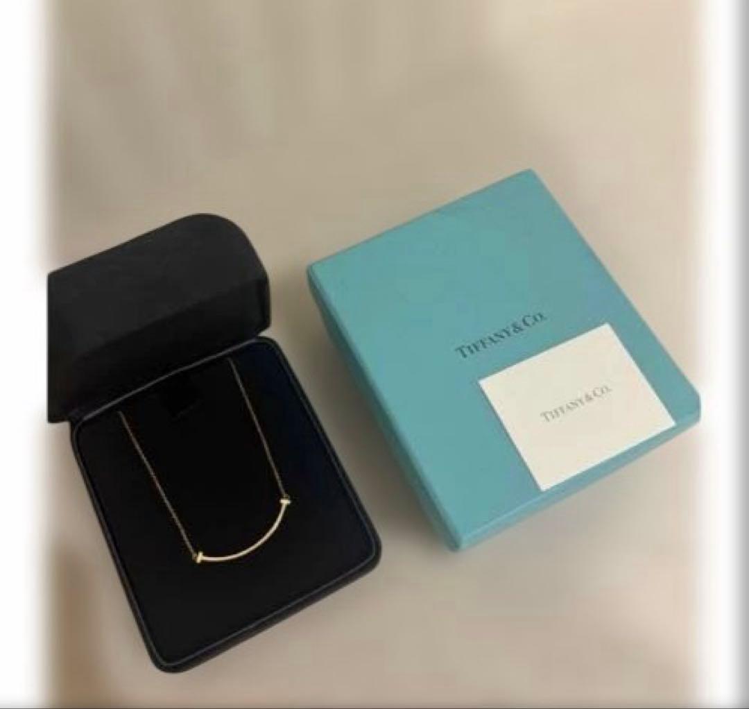 美品★TiffanyティファニーTスマイルネックレス　スモール　イエローゴールド