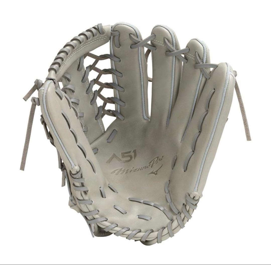 【極美品】ミズノプロ A51 軟式 外野手用 グローブ イチローモデル 色グレー