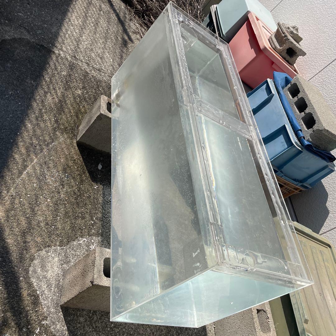 アクリル製オーバーフロー水槽 幅90cm高さ38cm奥行28cm特注水槽 送料込