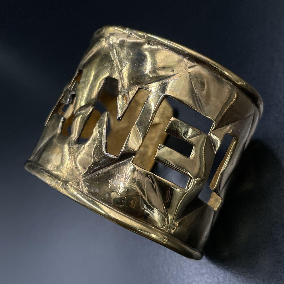 入手困難　鑑定済み　オールド　シャネル　バングル　マトラッセ　ロゴ　ゴールド