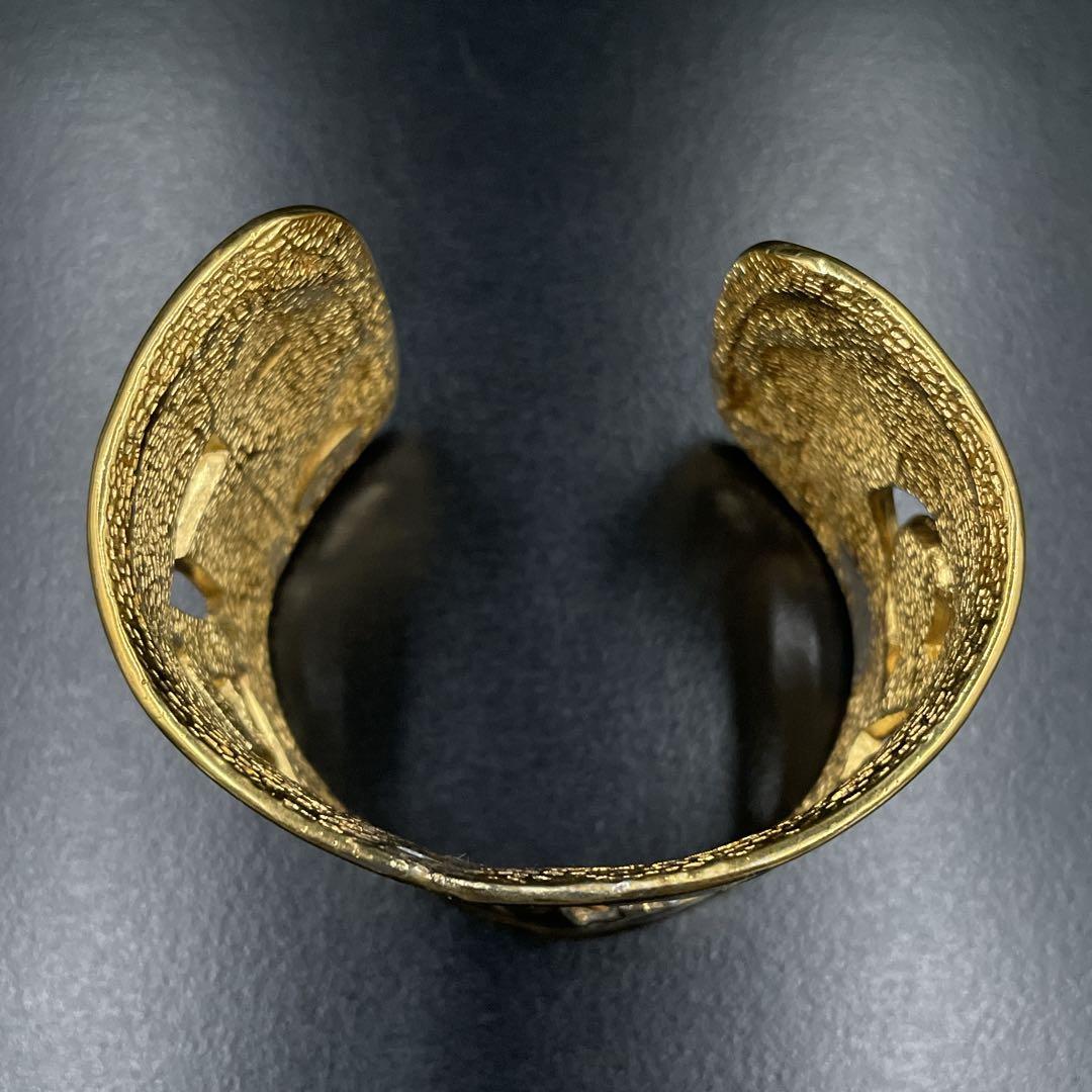 入手困難　鑑定済み　オールド　シャネル　バングル　マトラッセ　ロゴ　ゴールド