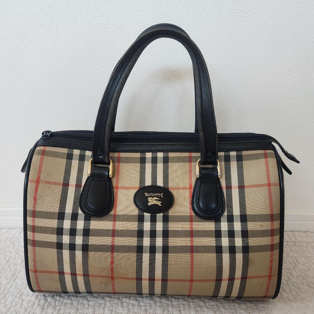 バーバリー　ミニボストン　ハンドバッグ　ノバチェック　ビンテージ