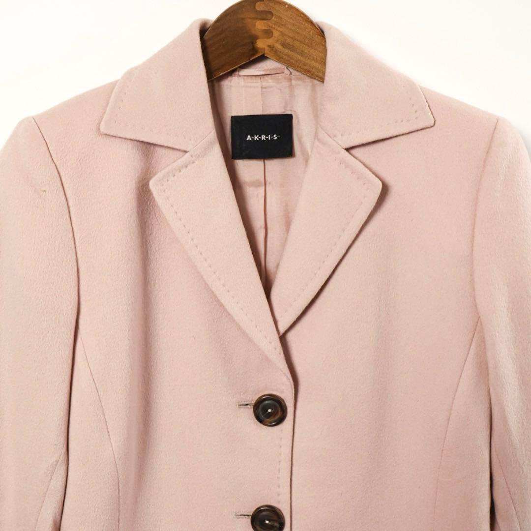 H4514◾️アクリス　３釦ジャケット　カシミア100％　極上の肌触り！