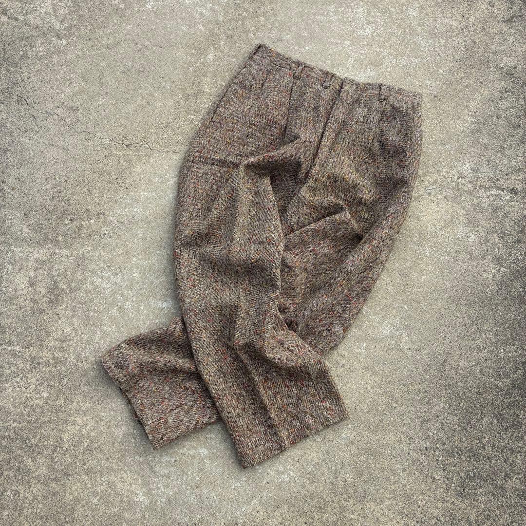 パンツ 60s-70s TALONzip marble wool wide slacks