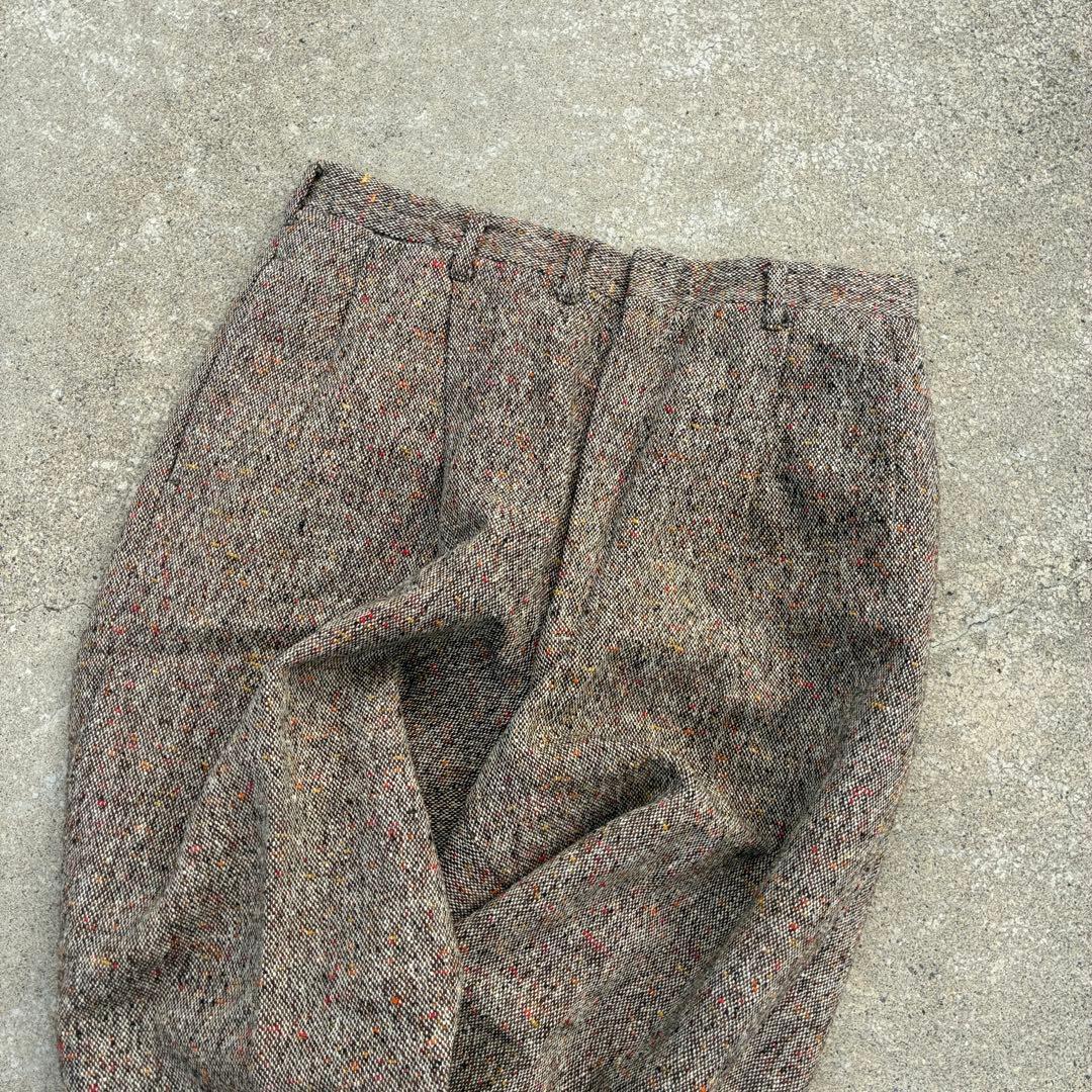 パンツ 60s-70s TALONzip marble wool wide slacks