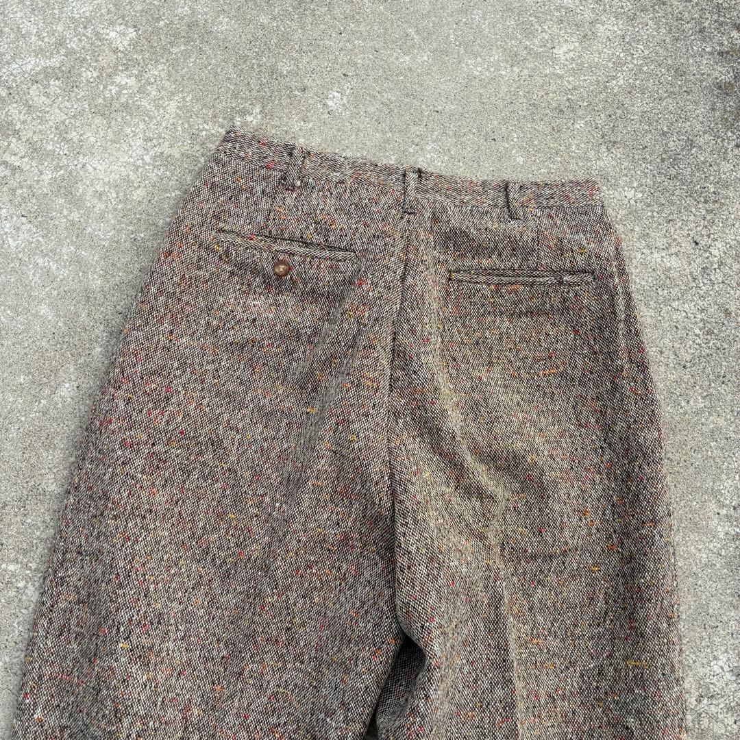 パンツ 60s-70s TALONzip marble wool wide slacks