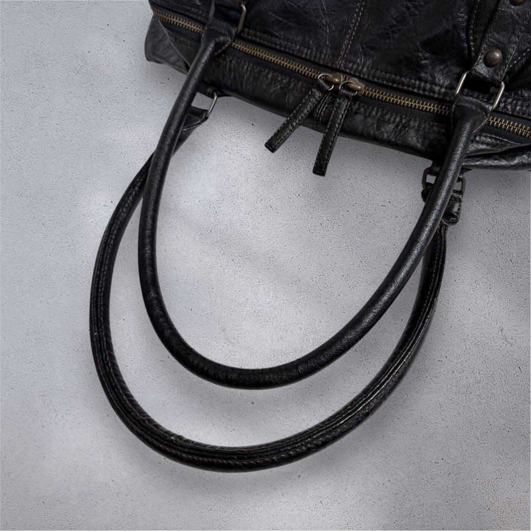 バッグ y2k archive leather Bostonbag black 00s