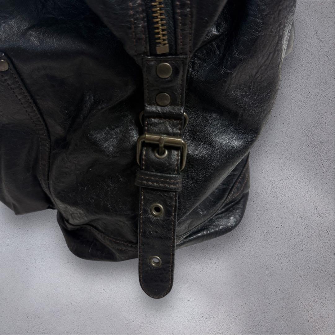 バッグ y2k archive leather Bostonbag black 00s