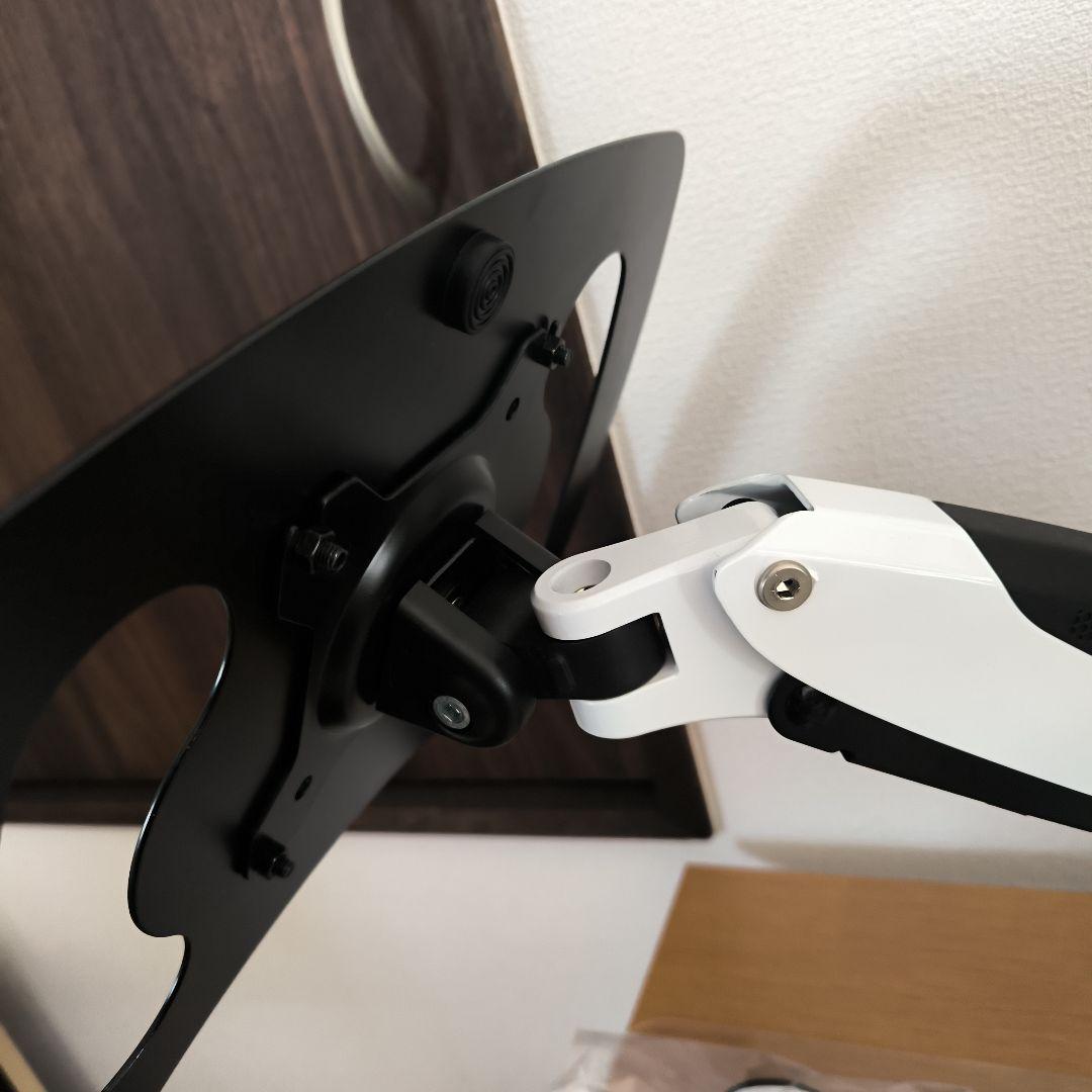 モニターアーム ホワイト ブラック 取り付け用ネジ付き