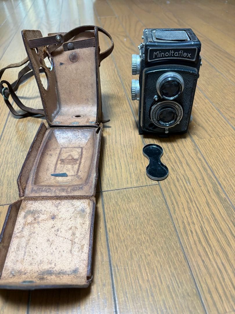 レトロカメラ Minoltaflex フィルムカメラ レザーケース付き