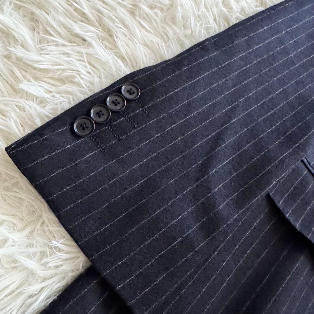 【トゥモローランド】スーツ　ストライプ NIKKE生地　紺色　48