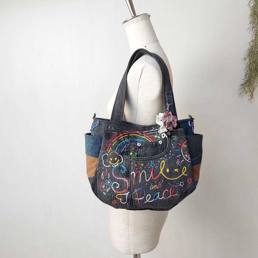 【タム】刺繍デニムバック　No.665