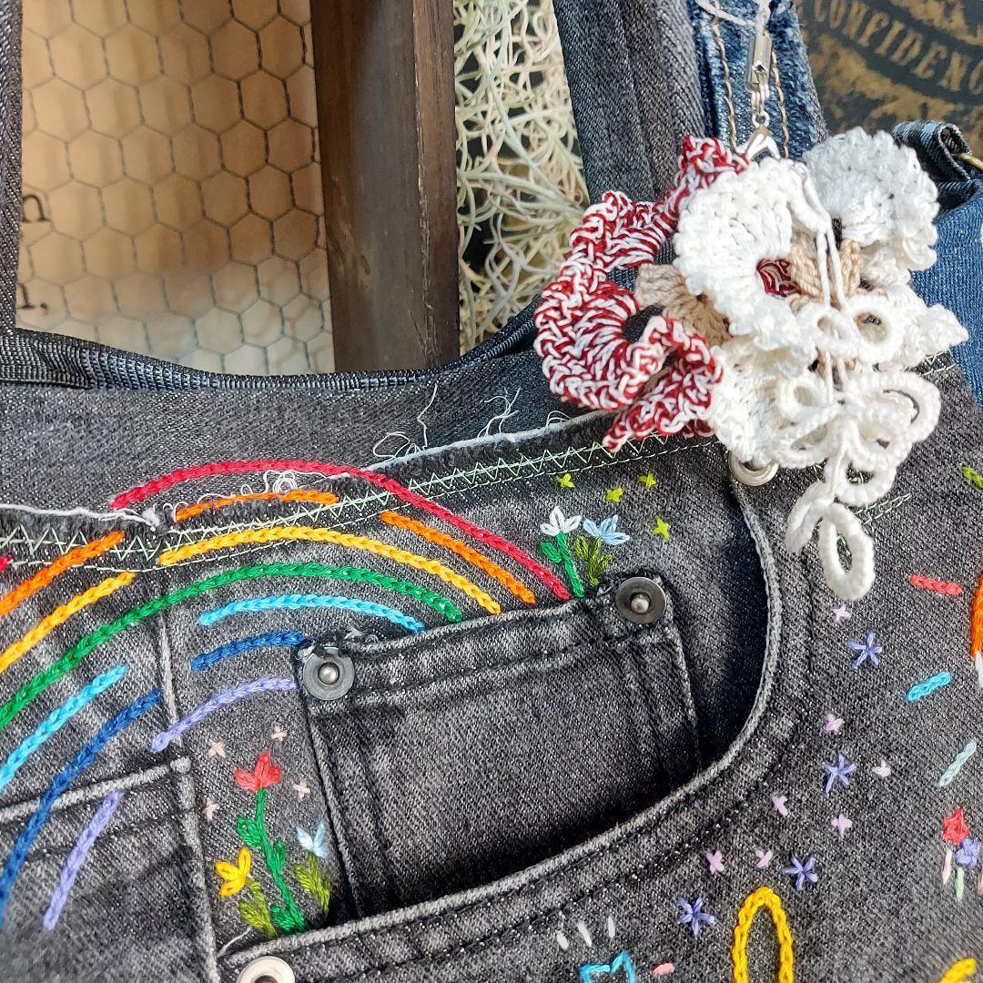 【タム】刺繍デニムバック　No.665