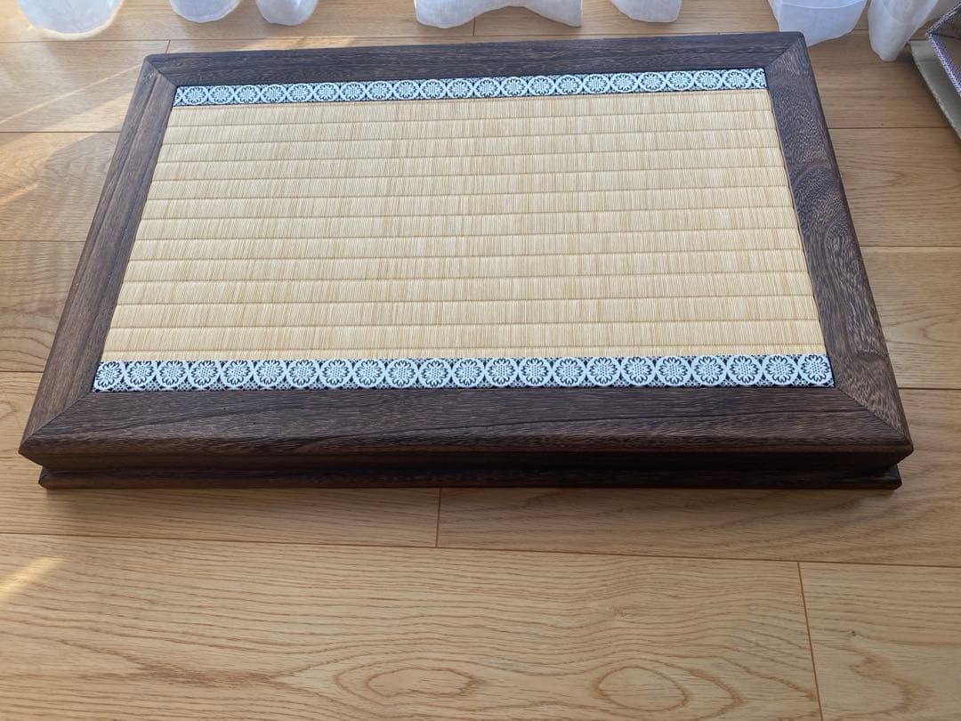 刺繍三つ折り焼桐屏風　飾台　セット　五月人形　子供の日