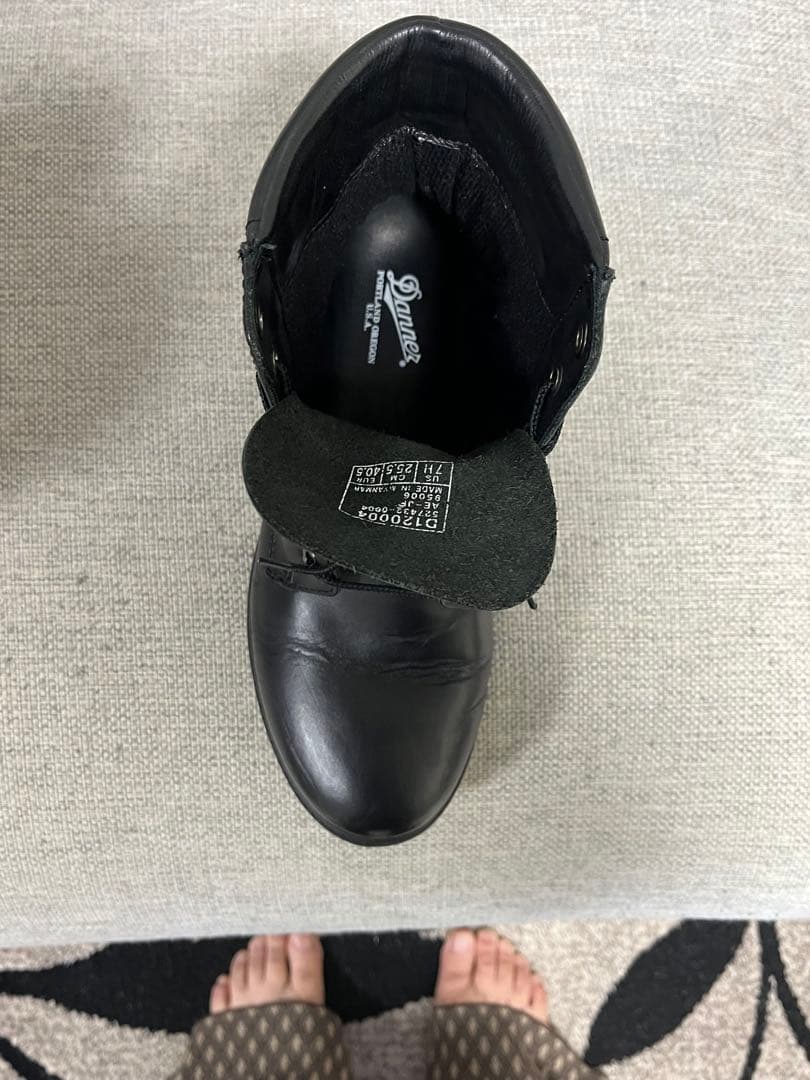 最終値下げ。DannerダナーD12004レザー ブーツ黒　25.5㎝　美品