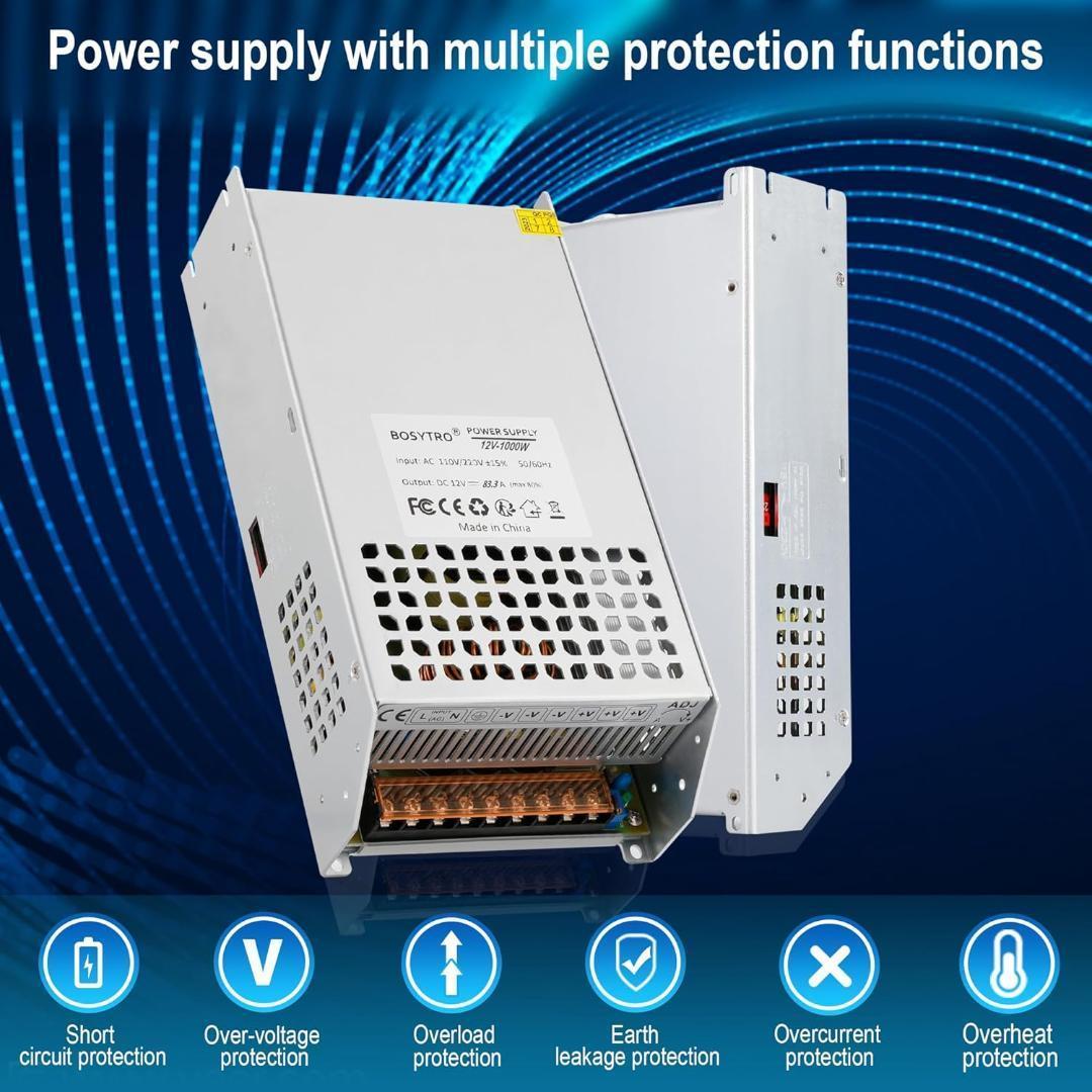 BOSYTRO DC 12V 83.3A 1000W スイッチング電源 SMPS