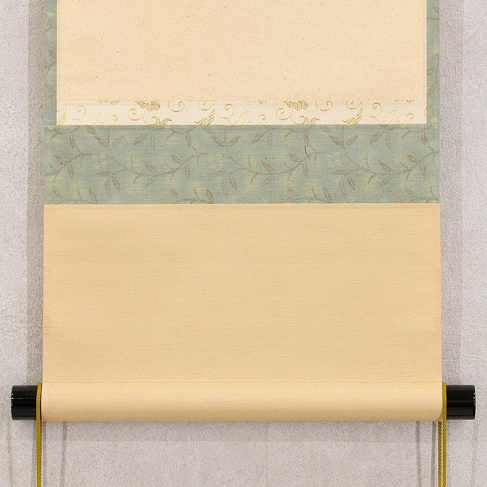 掛軸 茶掛 一行書 福本積應「松泉多清響」竹林画 共箱 大徳寺派招春寺宝林寺住職