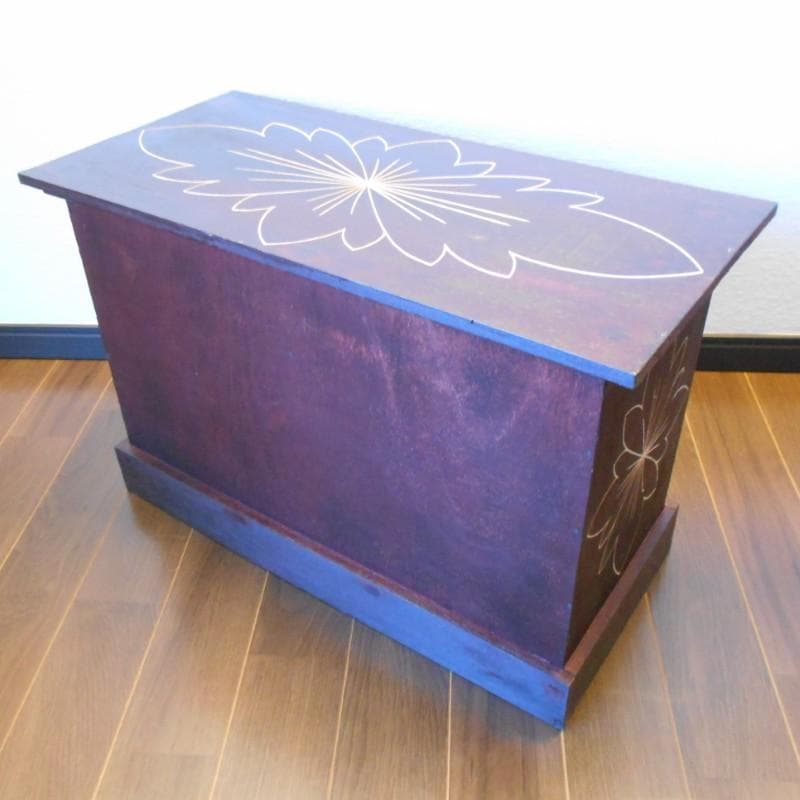 花柄模様 チェスト アジアン家具 バリ家具 収納家具 完成品家具 アンティーク風