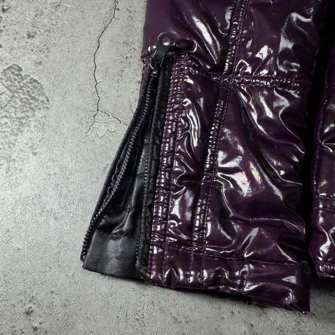 Y2K 光沢 ファー ジャケット 短丈 お兄系 ダークパープル