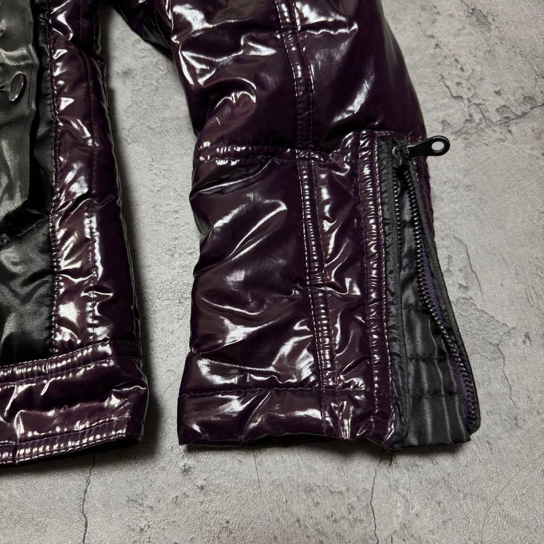 Y2K 光沢 ファー ジャケット 短丈 お兄系 ダークパープル