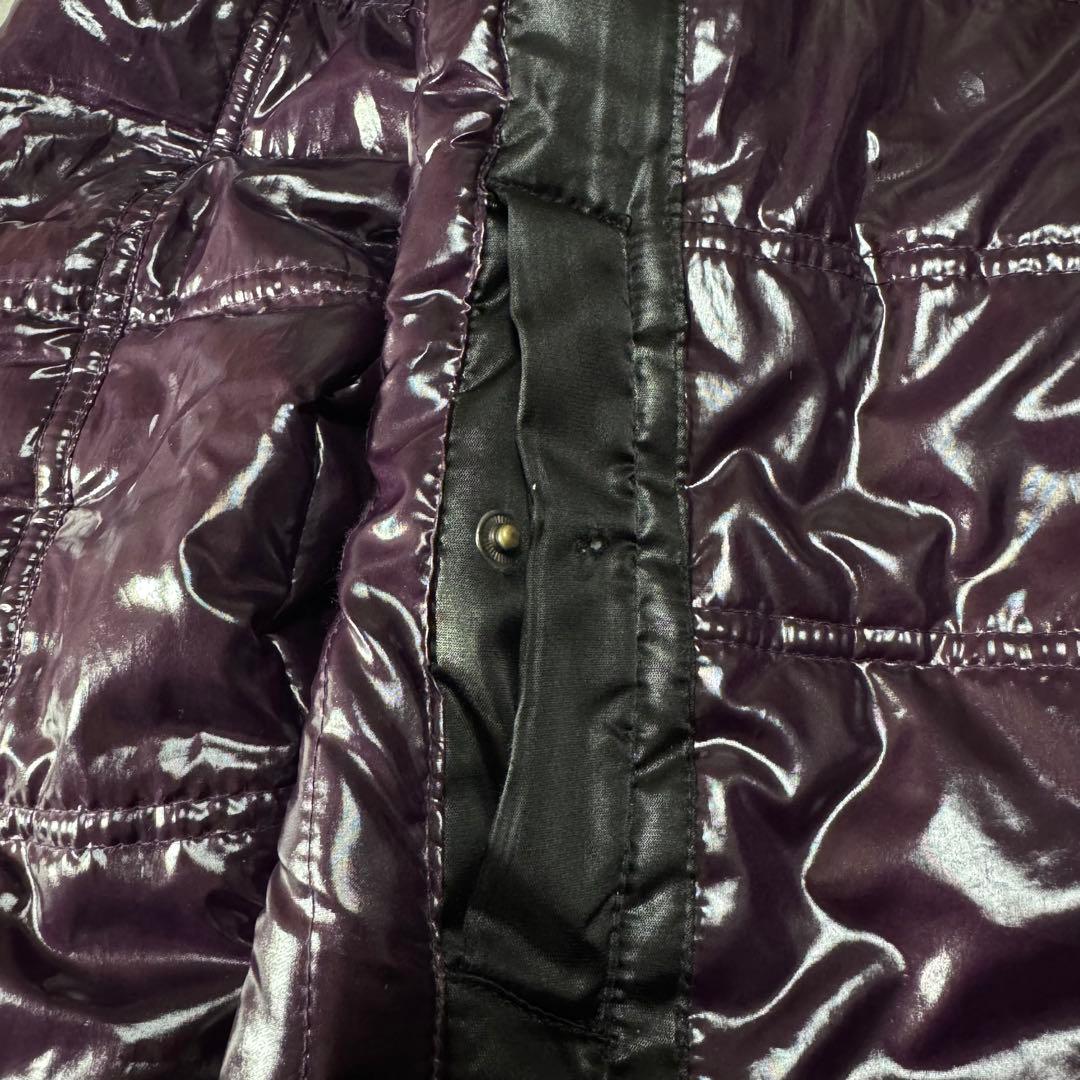 Y2K 光沢 ファー ジャケット 短丈 お兄系 ダークパープル