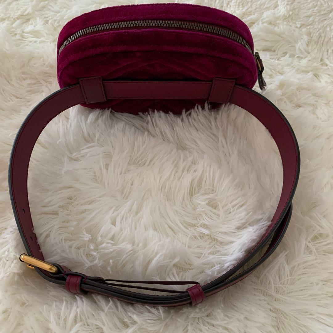 Whiteboo!!様グッチ マーモント ベロア ボディバッグ ウエストポーチ