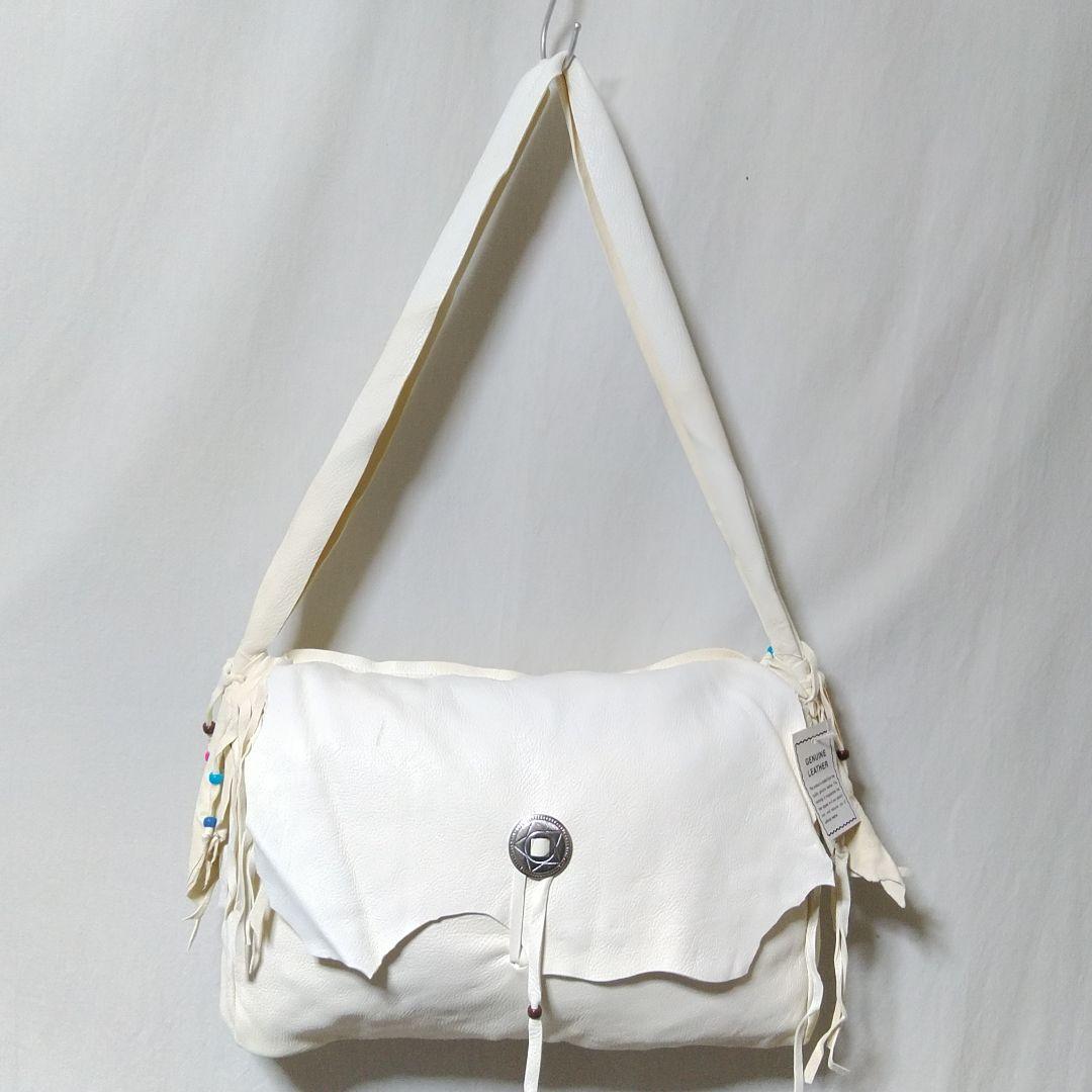 メ*ト様 ネイティブ 本革 ディアスキン ショルダーバッグ メキシコ製 デッドス