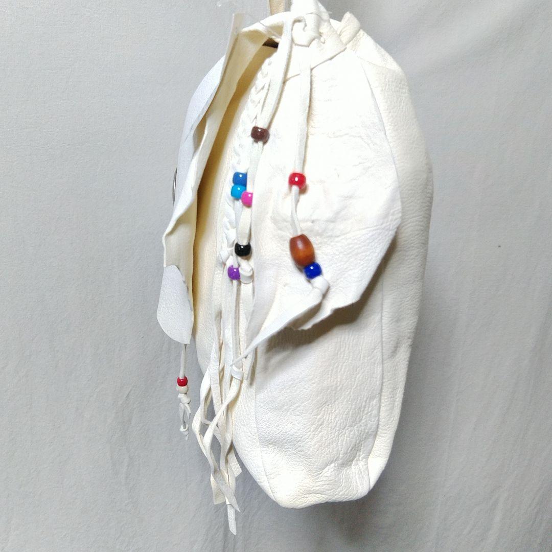 メ*ト様 ネイティブ 本革 ディアスキン ショルダーバッグ メキシコ製 デッドス