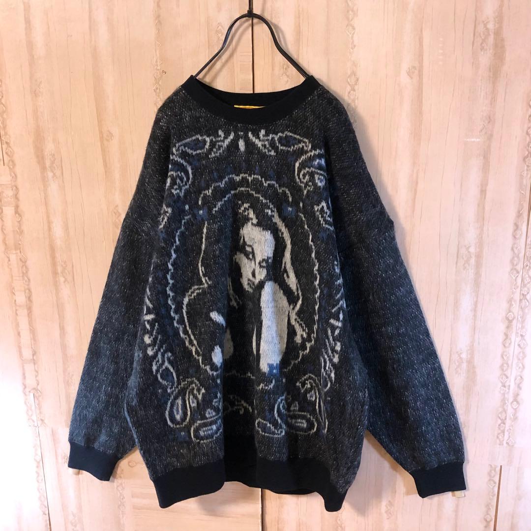 ヒステリックグラマー ニット セーター ビックヒスガールズロゴ　両面ロゴ入り