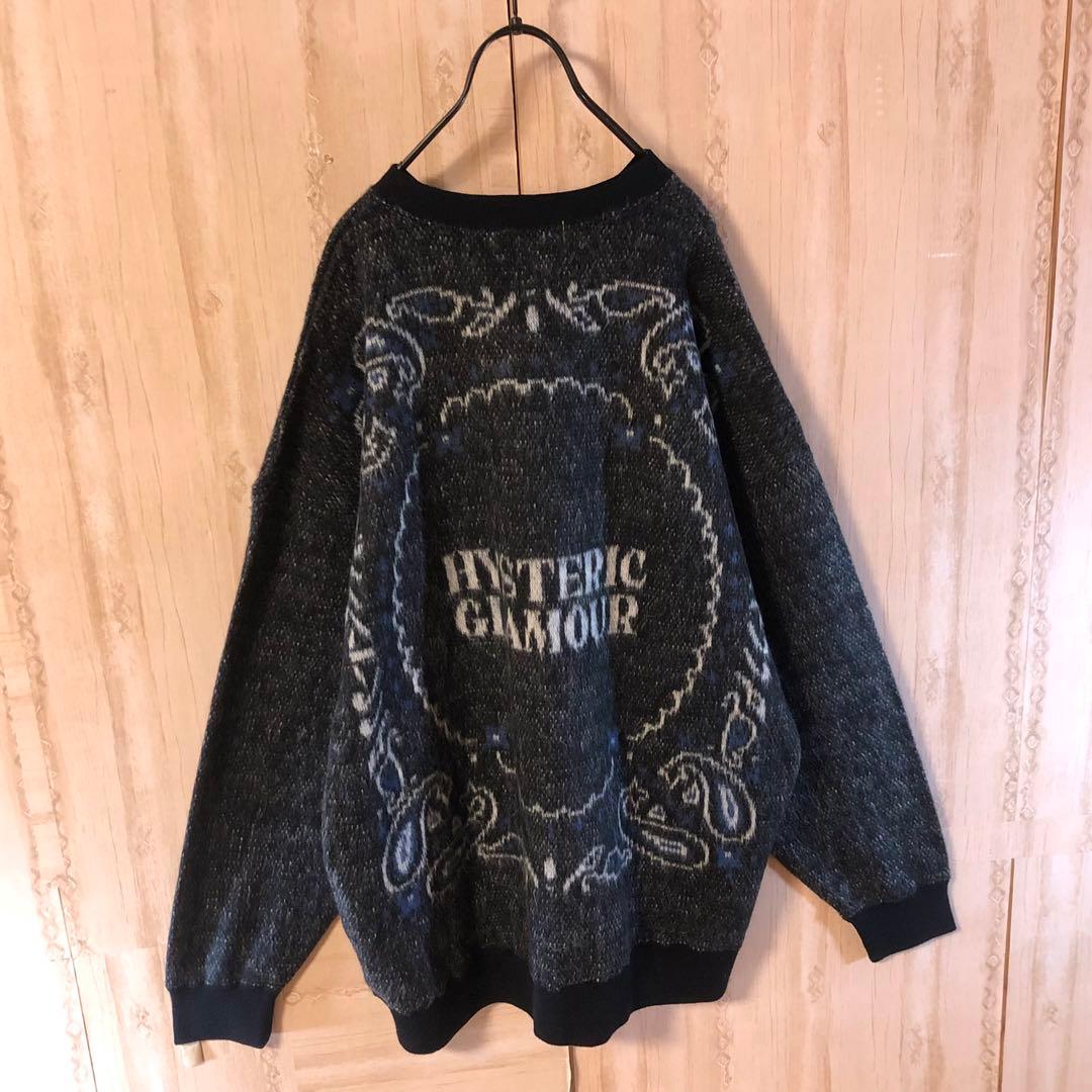 ヒステリックグラマー ニット セーター ビックヒスガールズロゴ　両面ロゴ入り