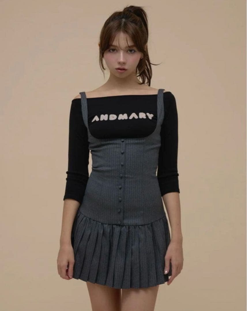 ワンピース andmary Jade set mini dress gray