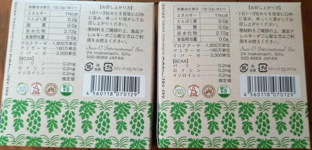 バイオ・ノーマライザー　青パパイヤ酵素　粒子タイプ　30包　2箱　60包
