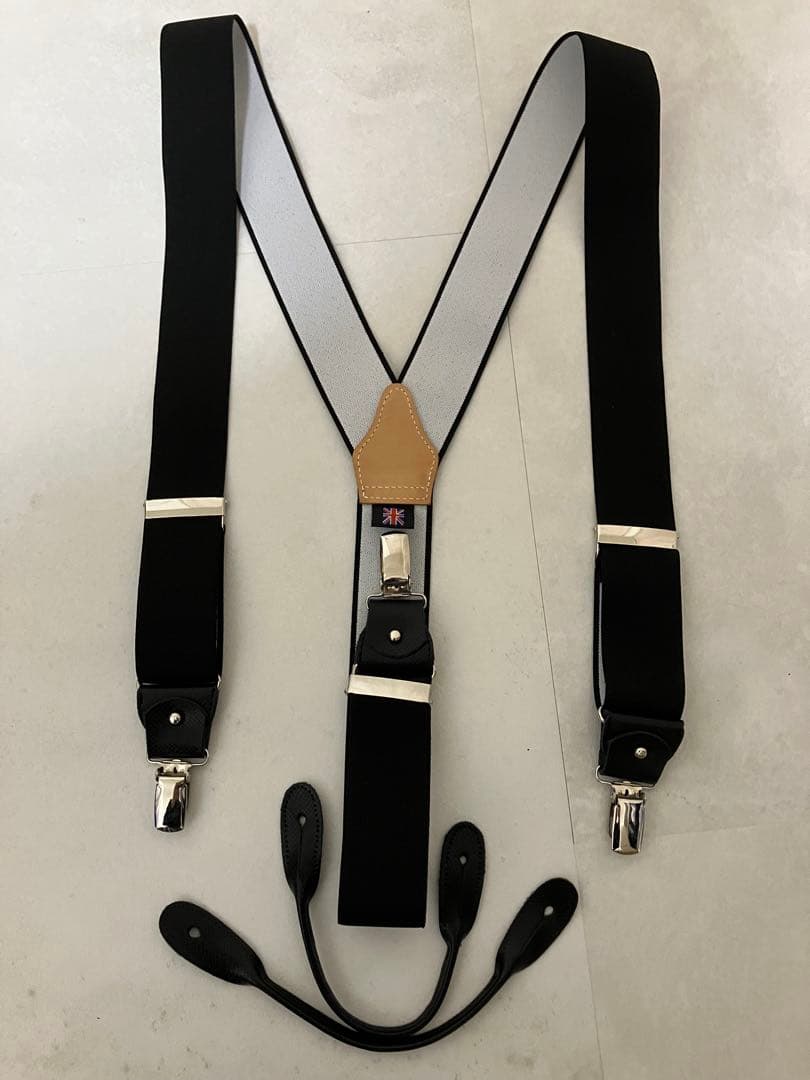 アルバートサーストン サスペンダー黒 イギリス製  THURSTON