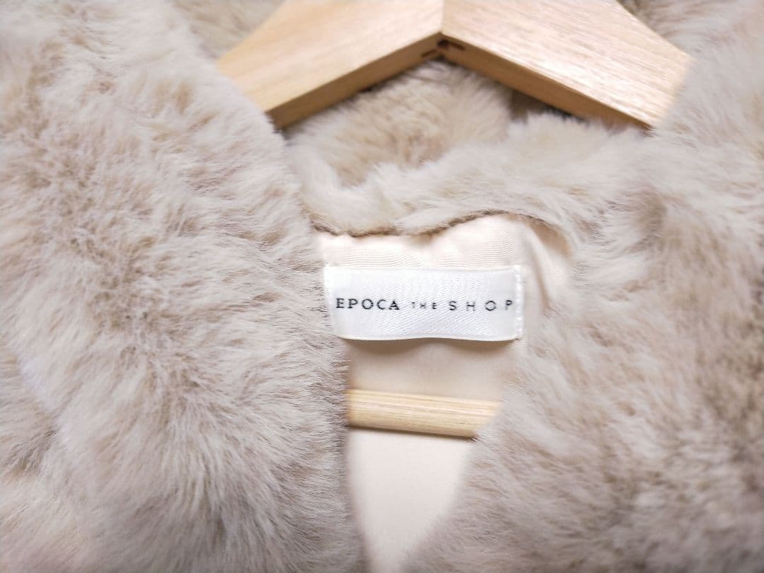 美品 EPOCA THE SHOP フェイク ファー フード 切り替え ベスト