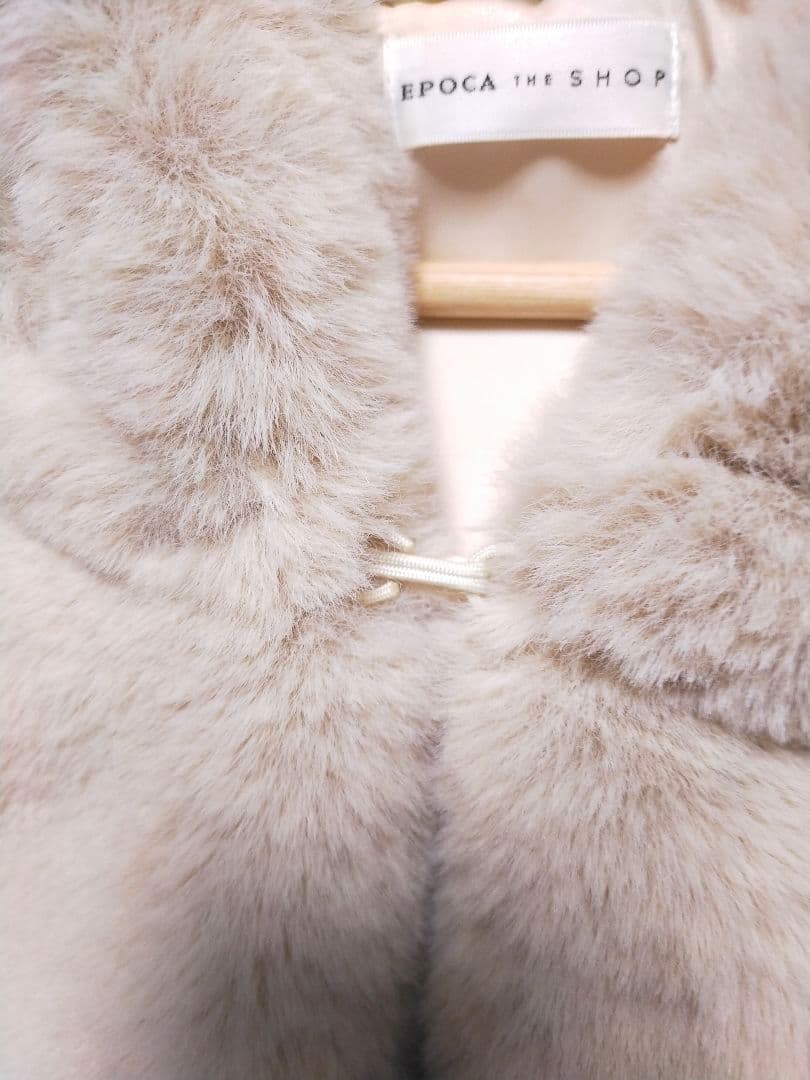 美品 EPOCA THE SHOP フェイク ファー フード 切り替え ベスト