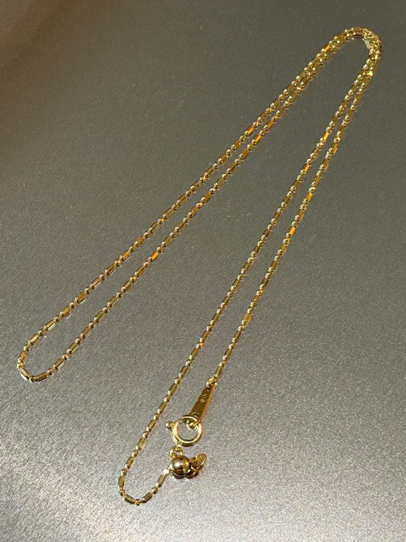 k18 18金 カットシリンダー チェーン ネックレス K18 45㎝ 3g