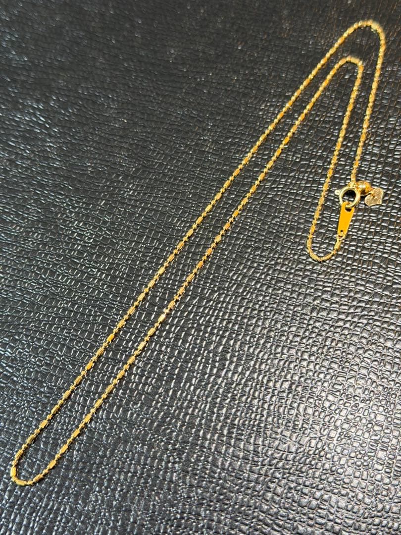 k18 18金 カットシリンダー チェーン ネックレス K18 45㎝ 3g